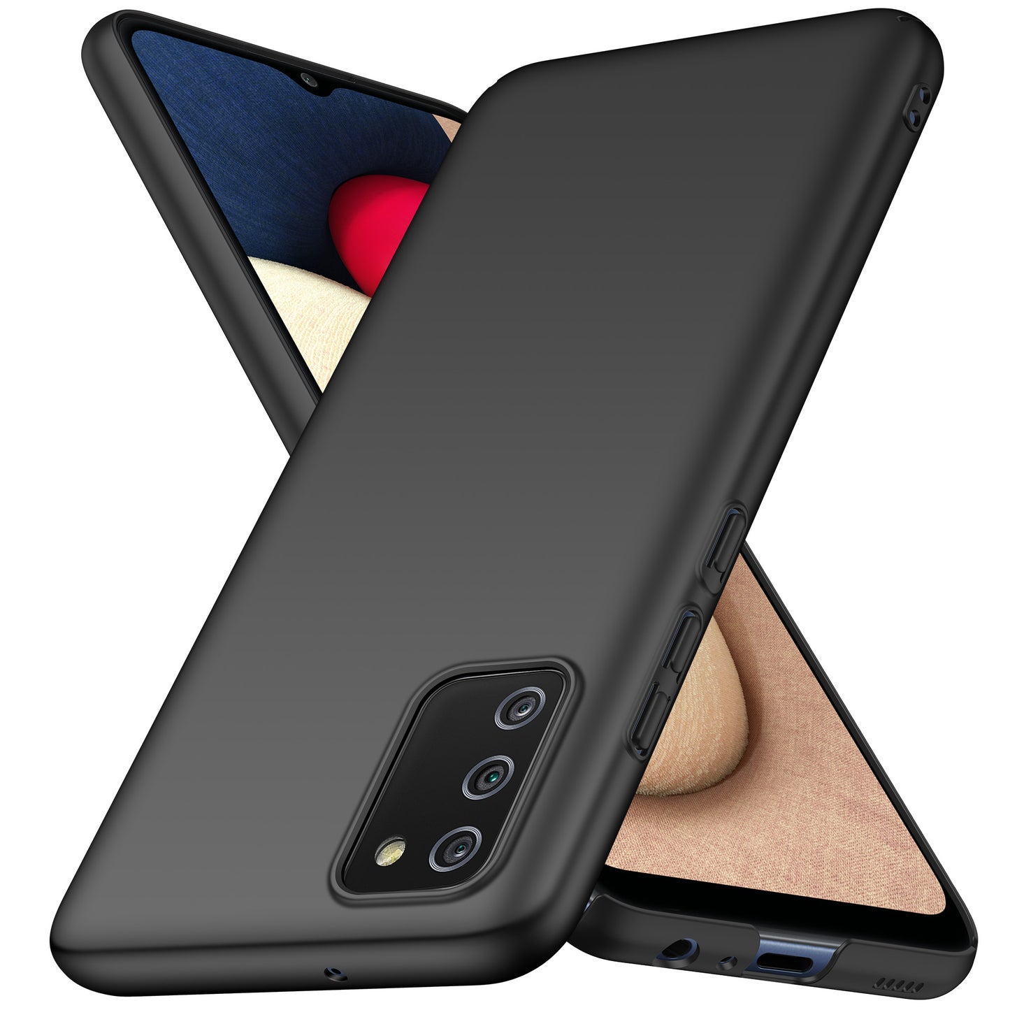 For Samsung Galaxy A02s (166.5x75.9x9.2mm) Hard PC Cover Solid Color Anti-Scratch Shockproof Phone Case