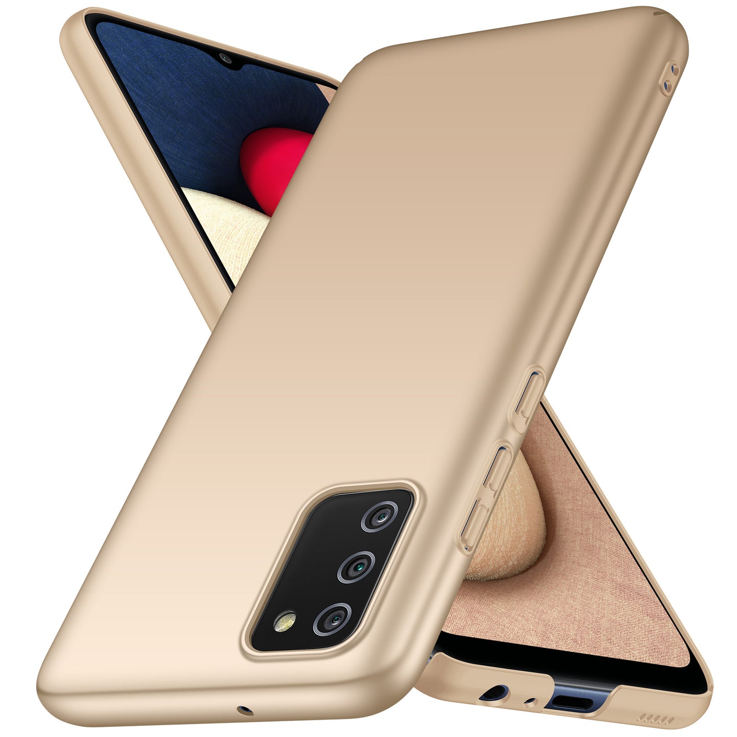 For Samsung Galaxy A02s (166.5x75.9x9.2mm) Hard PC Cover Solid Color Anti-Scratch Shockproof Phone Case