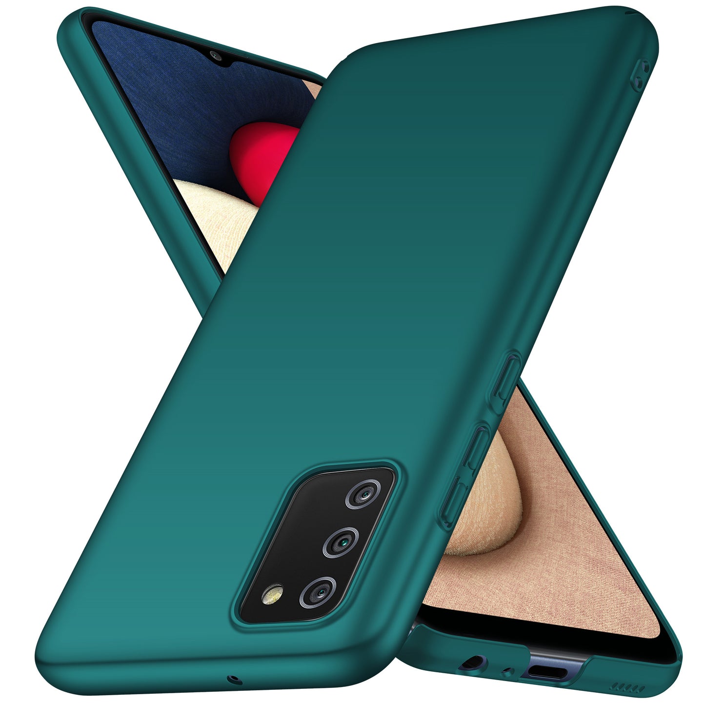 For Samsung Galaxy A02s (166.5x75.9x9.2mm) Hard PC Cover Solid Color Anti-Scratch Shockproof Phone Case