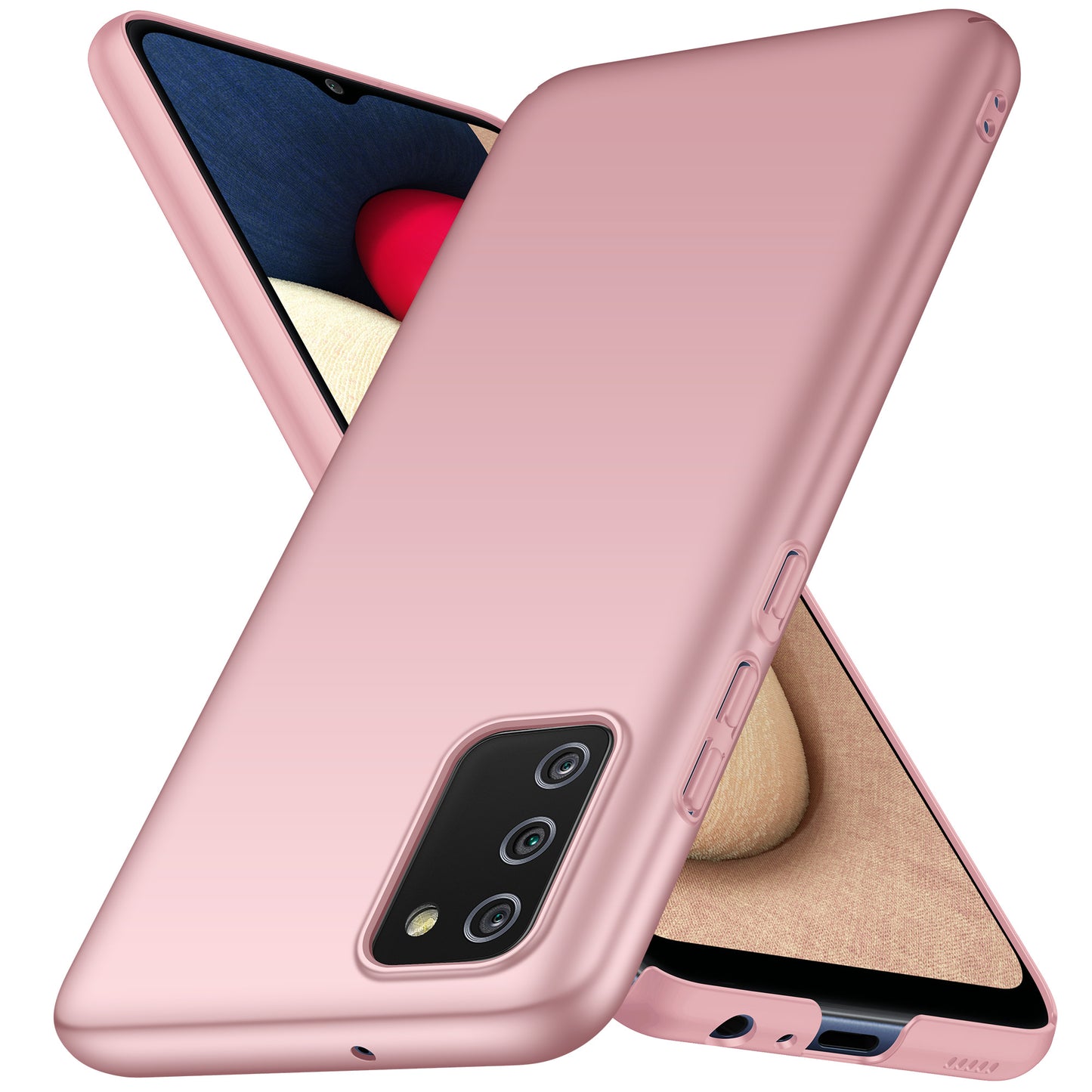 For Samsung Galaxy A02s (166.5x75.9x9.2mm) Hard PC Cover Solid Color Anti-Scratch Shockproof Phone Case