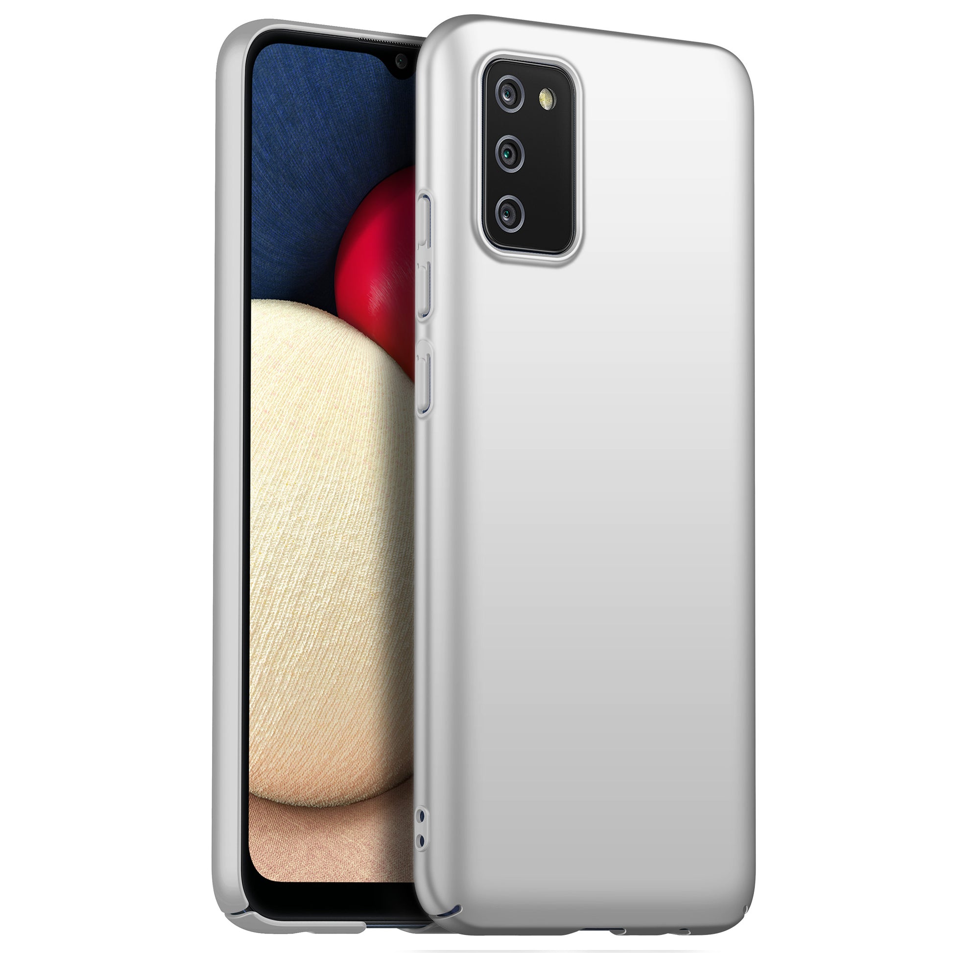 For Samsung Galaxy A02s (166.5x75.9x9.2mm) Hard PC Cover Solid Color Anti-Scratch Shockproof Phone Case