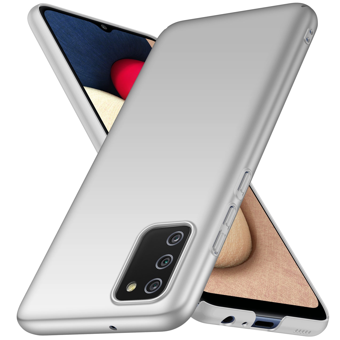 For Samsung Galaxy A02s (166.5x75.9x9.2mm) Hard PC Cover Solid Color Anti-Scratch Shockproof Phone Case