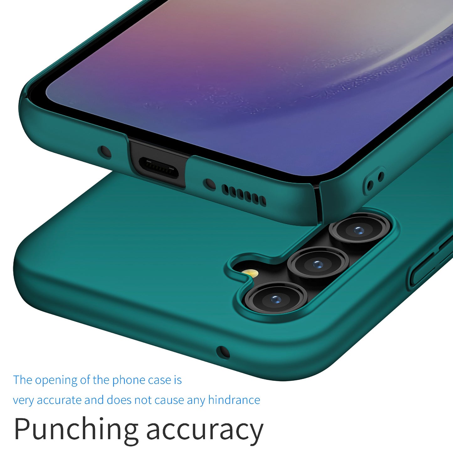 For Samsung Galaxy A54 5G Solid Color Drop-proof Cover Hard PC Cell Phone Case