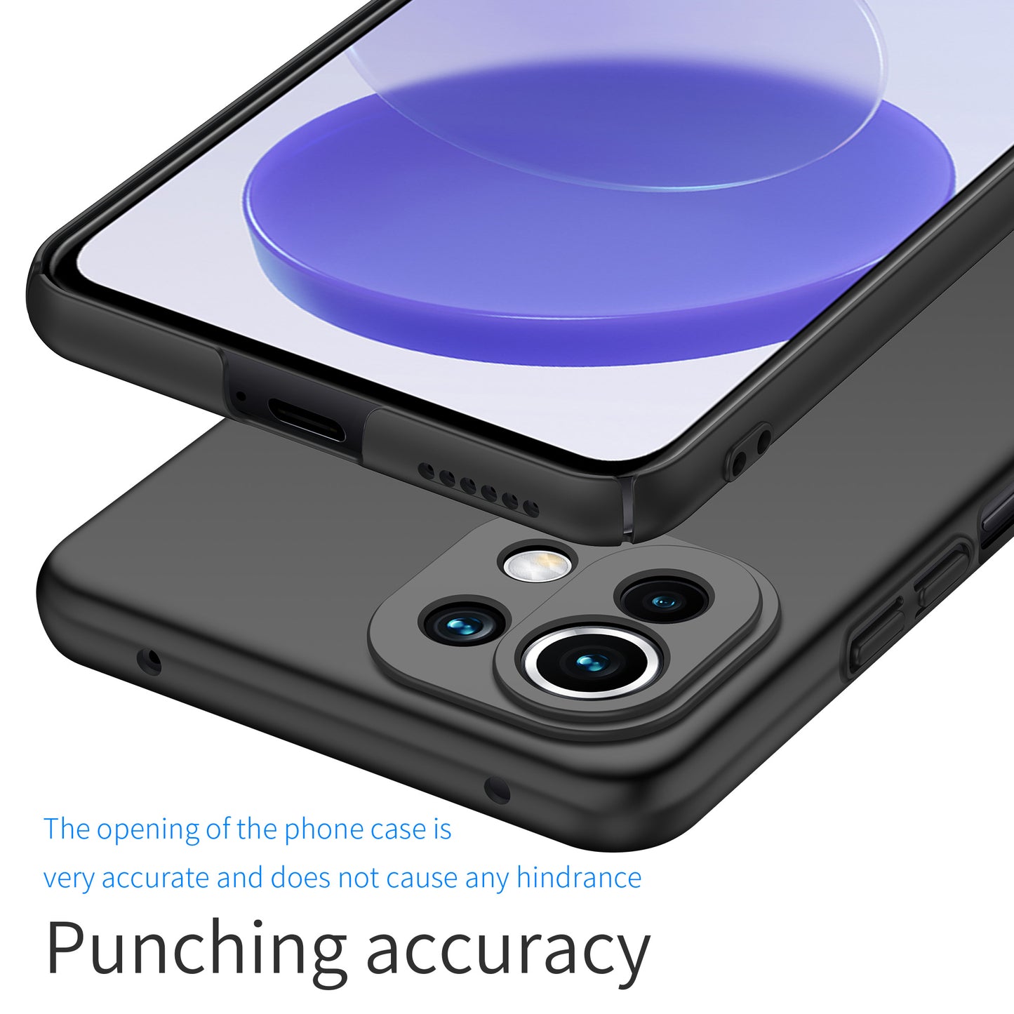 Phone Cover for Xiaomi 11 Lite 5G NE / Mi 11 Lite 4G / 5G Solid Color Anti-scratch Hard PC Cellphone Case