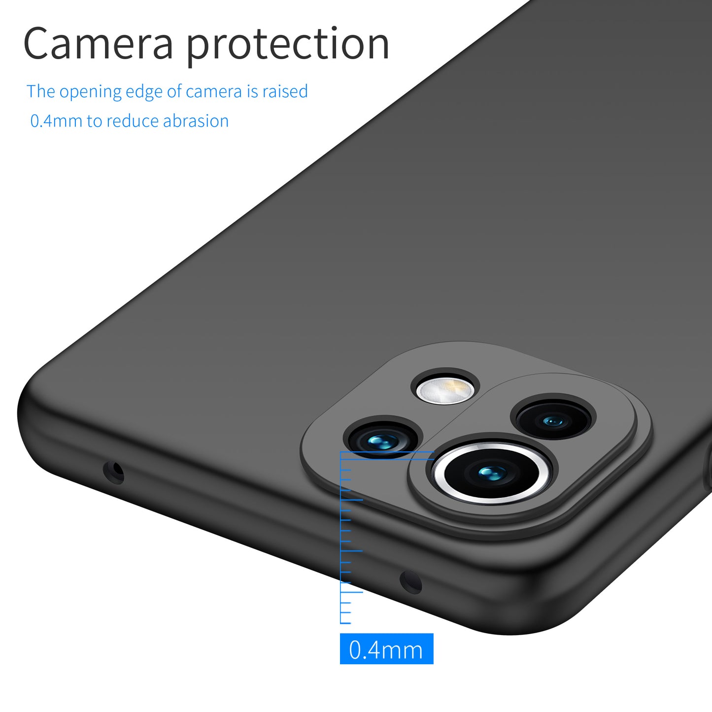 Phone Cover for Xiaomi 11 Lite 5G NE / Mi 11 Lite 4G / 5G Solid Color Anti-scratch Hard PC Cellphone Case