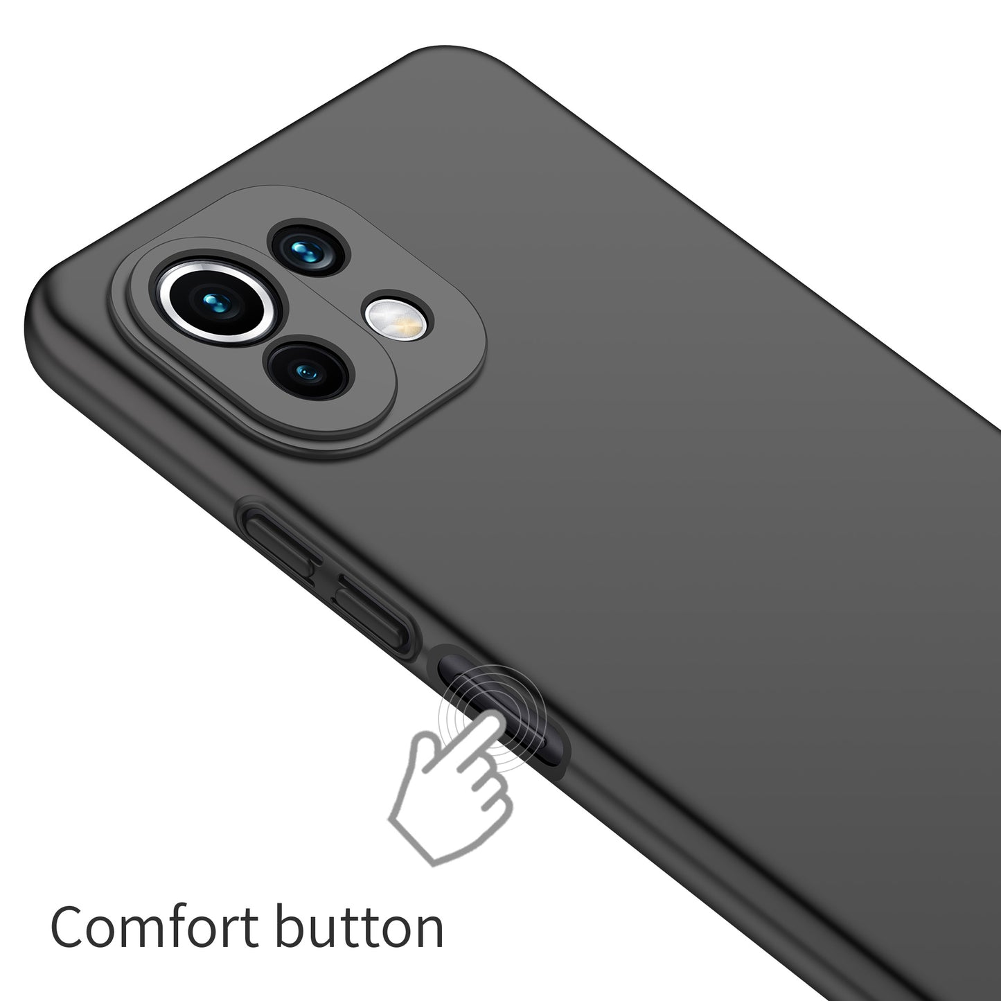 Phone Cover for Xiaomi 11 Lite 5G NE / Mi 11 Lite 4G / 5G Solid Color Anti-scratch Hard PC Cellphone Case