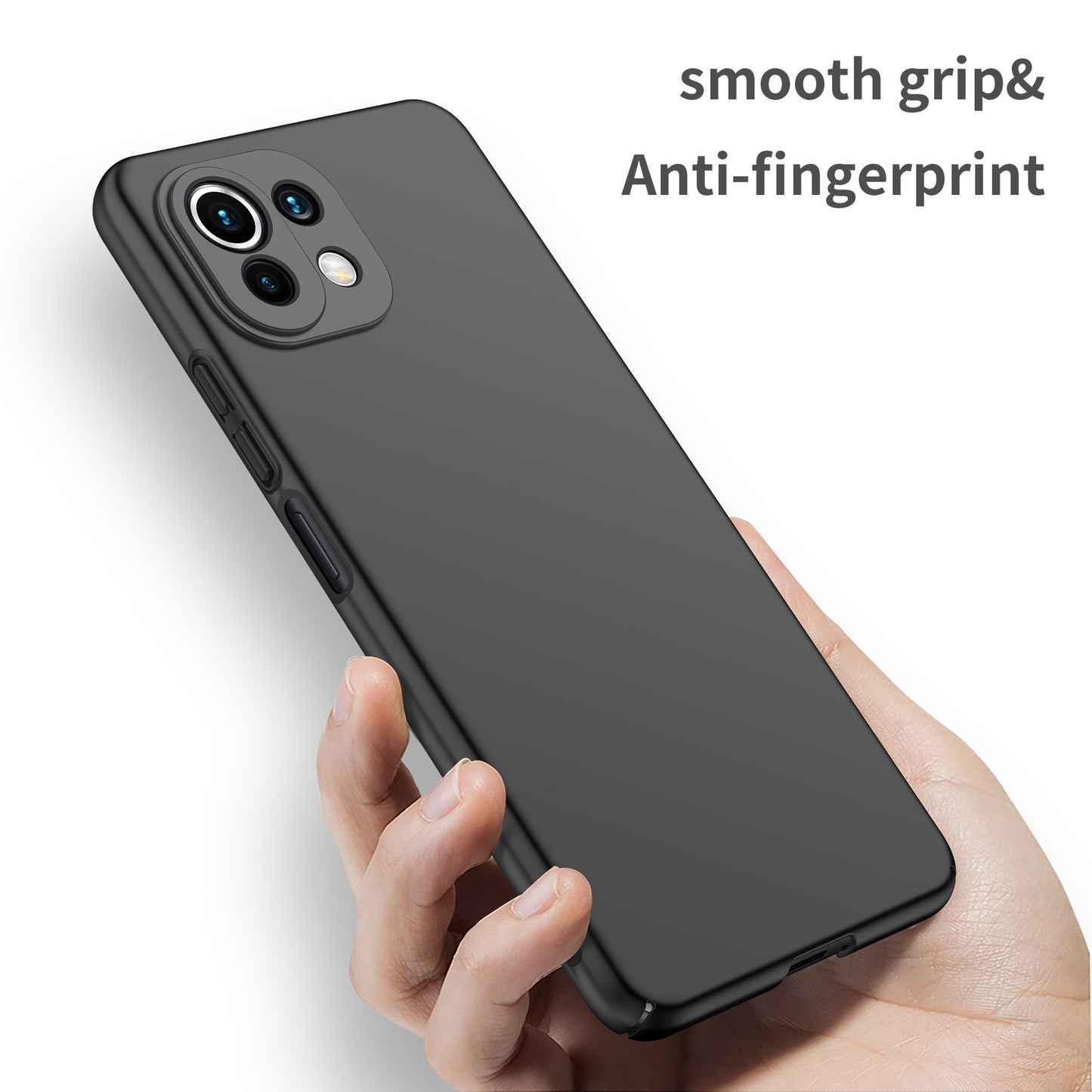 Phone Cover for Xiaomi 11 Lite 5G NE / Mi 11 Lite 4G / 5G Solid Color Anti-scratch Hard PC Cellphone Case