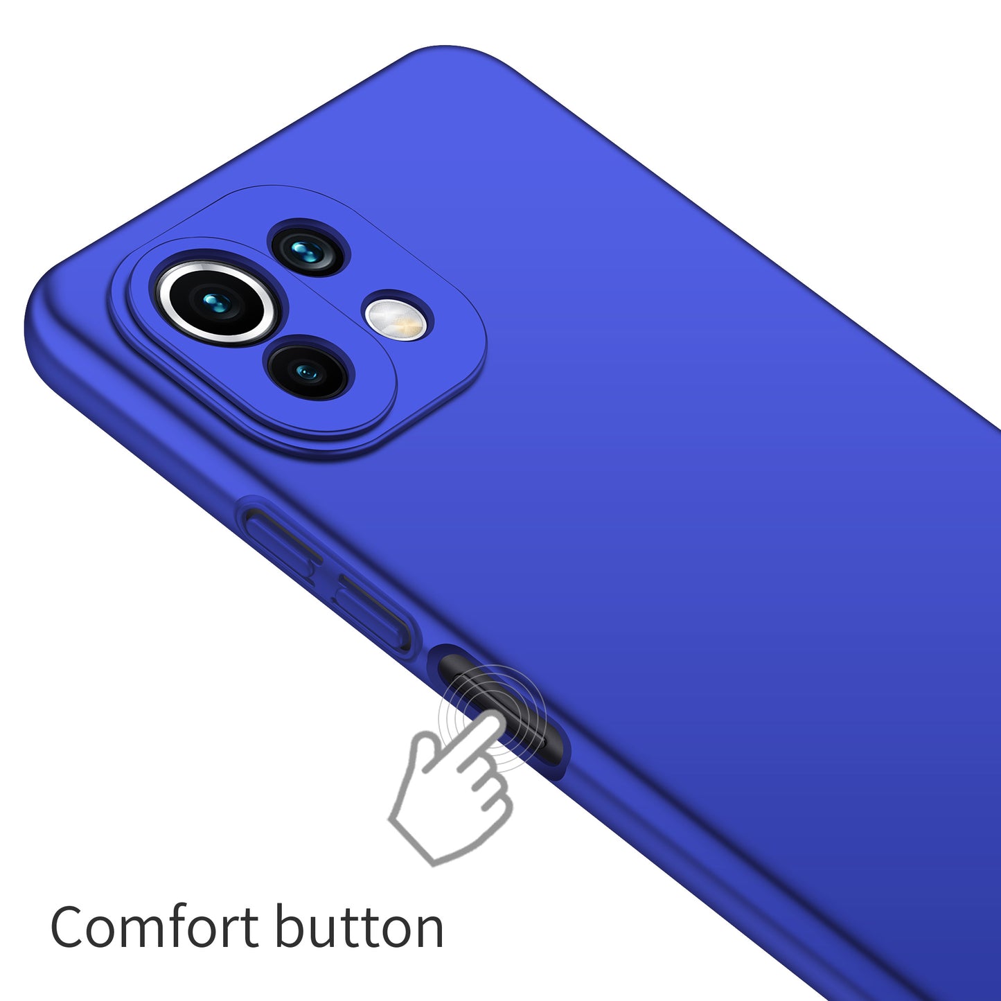 Phone Cover for Xiaomi 11 Lite 5G NE / Mi 11 Lite 4G / 5G Solid Color Anti-scratch Hard PC Cellphone Case