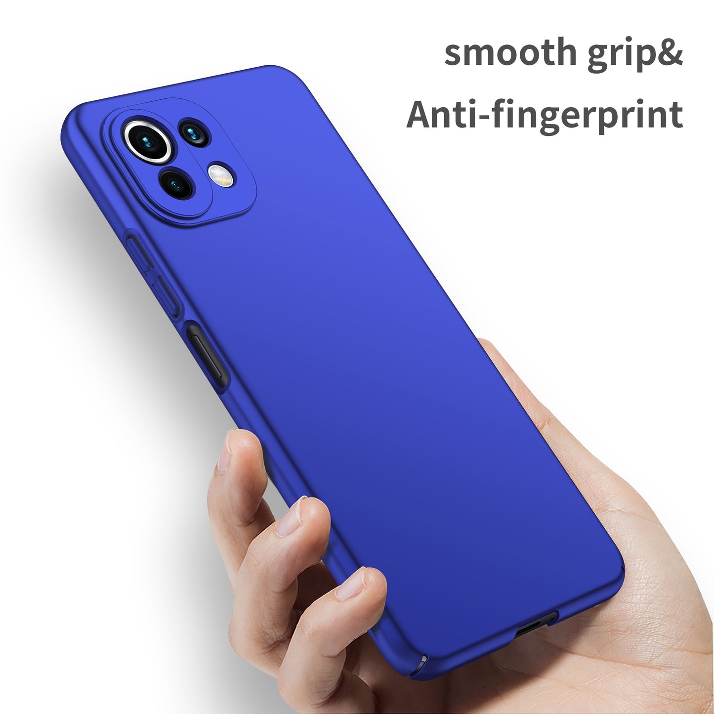 Phone Cover for Xiaomi 11 Lite 5G NE / Mi 11 Lite 4G / 5G Solid Color Anti-scratch Hard PC Cellphone Case