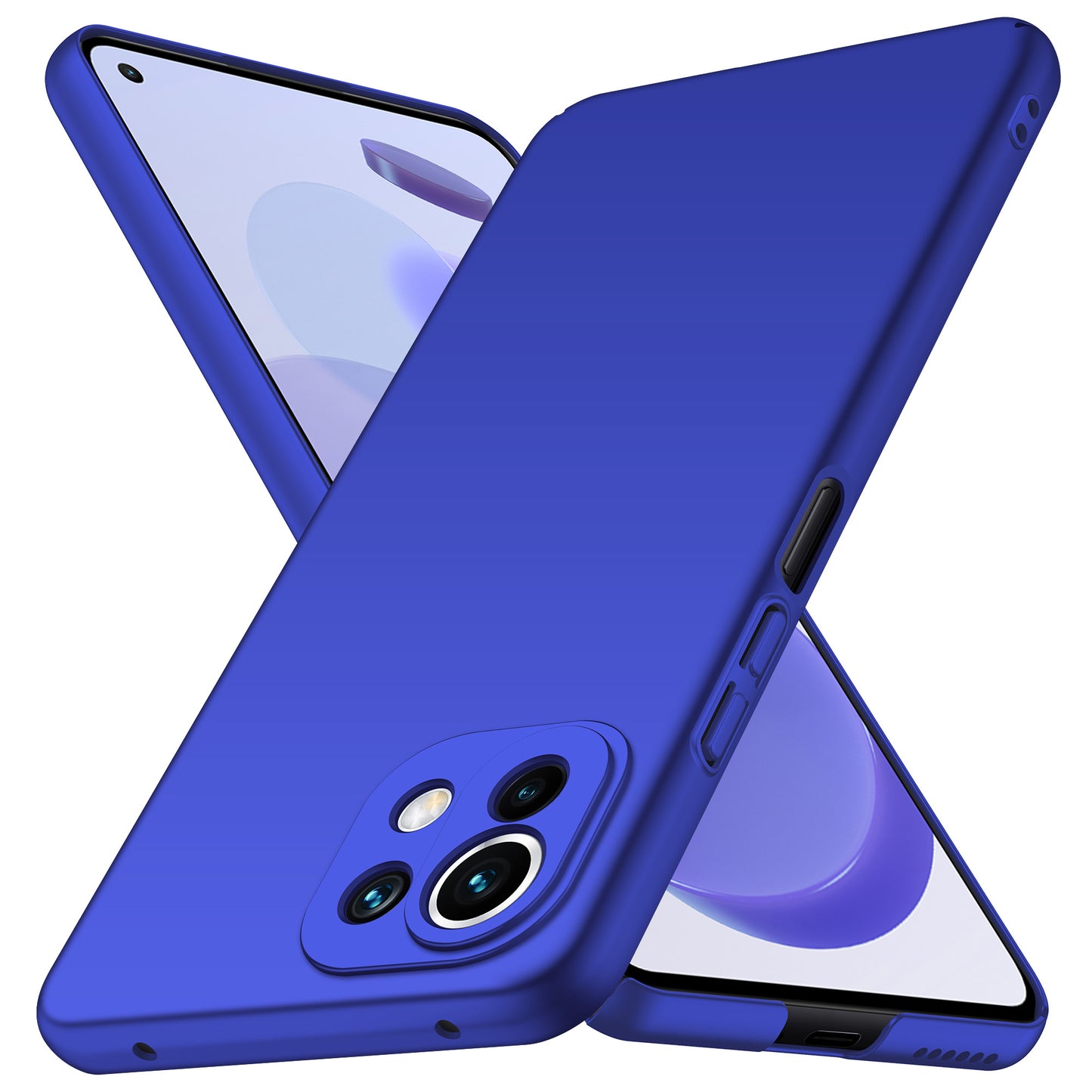 Phone Cover for Xiaomi 11 Lite 5G NE / Mi 11 Lite 4G / 5G Solid Color Anti-scratch Hard PC Cellphone Case