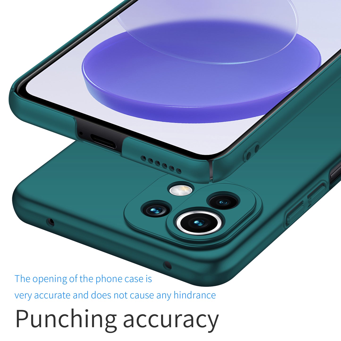 Phone Cover for Xiaomi 11 Lite 5G NE / Mi 11 Lite 4G / 5G Solid Color Anti-scratch Hard PC Cellphone Case