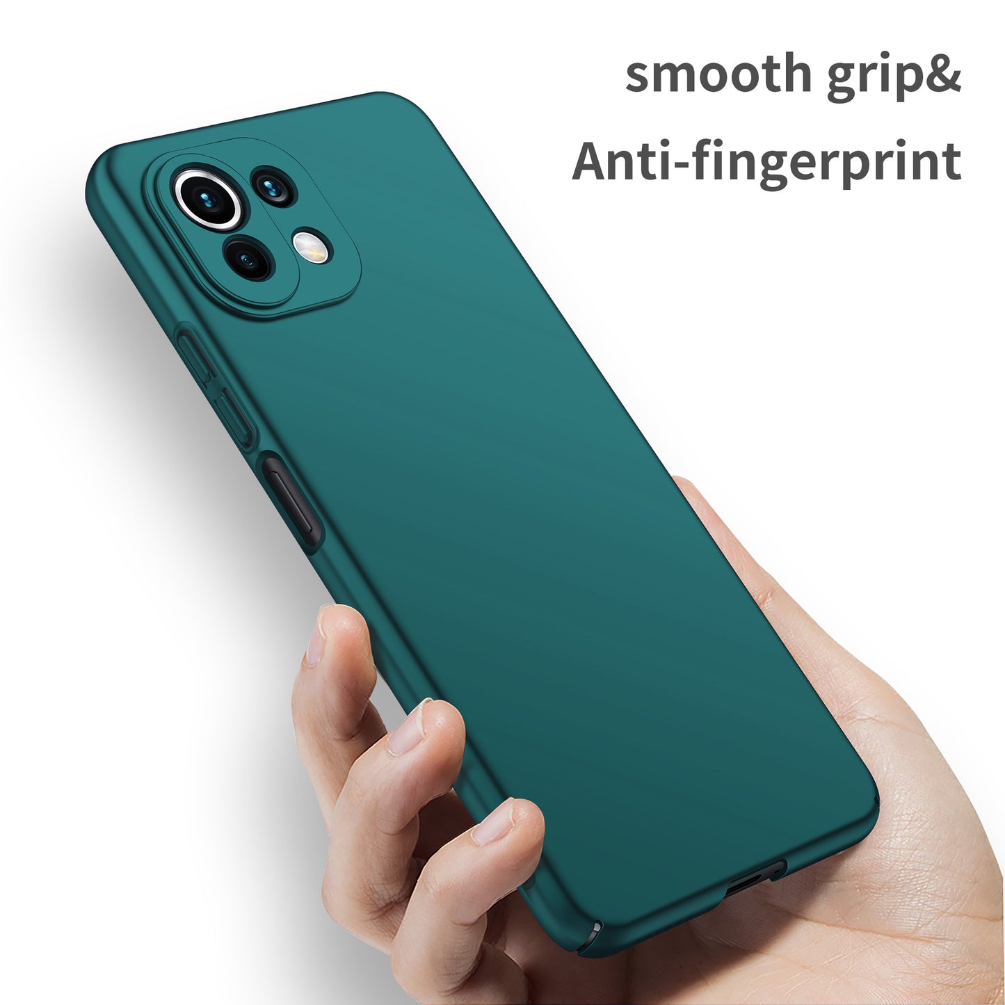 Phone Cover for Xiaomi 11 Lite 5G NE / Mi 11 Lite 4G / 5G Solid Color Anti-scratch Hard PC Cellphone Case