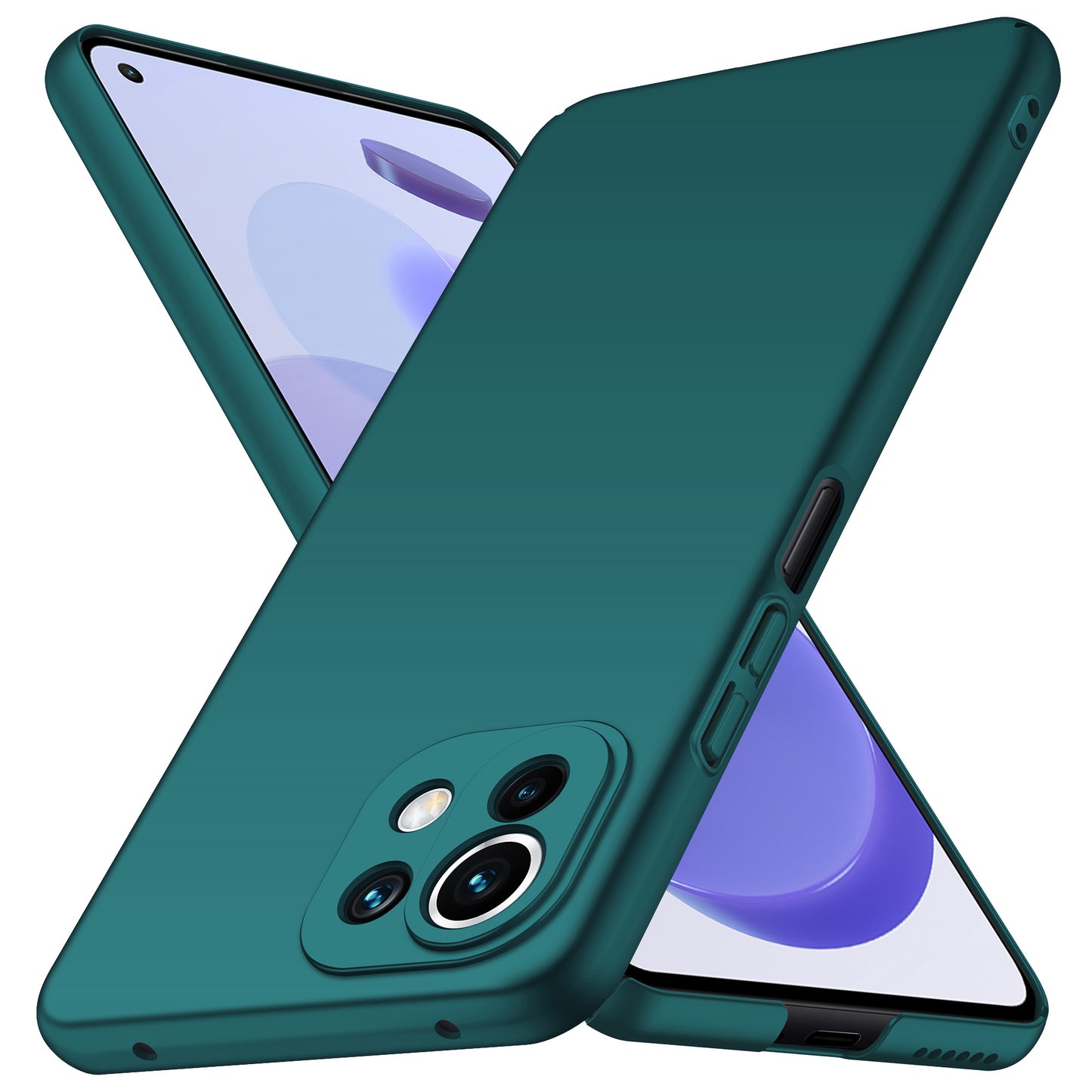 Phone Cover for Xiaomi 11 Lite 5G NE / Mi 11 Lite 4G / 5G Solid Color Anti-scratch Hard PC Cellphone Case