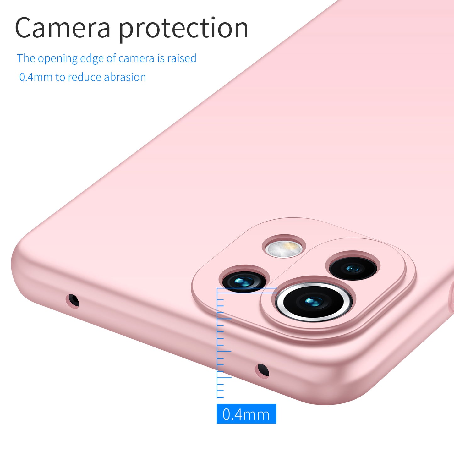 Phone Cover for Xiaomi 11 Lite 5G NE / Mi 11 Lite 4G / 5G Solid Color Anti-scratch Hard PC Cellphone Case