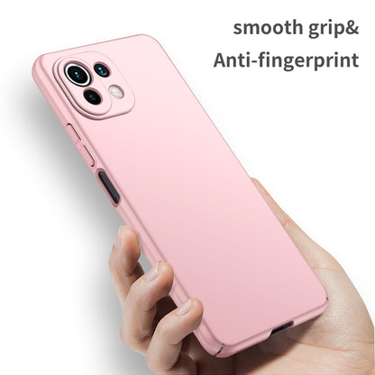 Phone Cover for Xiaomi 11 Lite 5G NE / Mi 11 Lite 4G / 5G Solid Color Anti-scratch Hard PC Cellphone Case