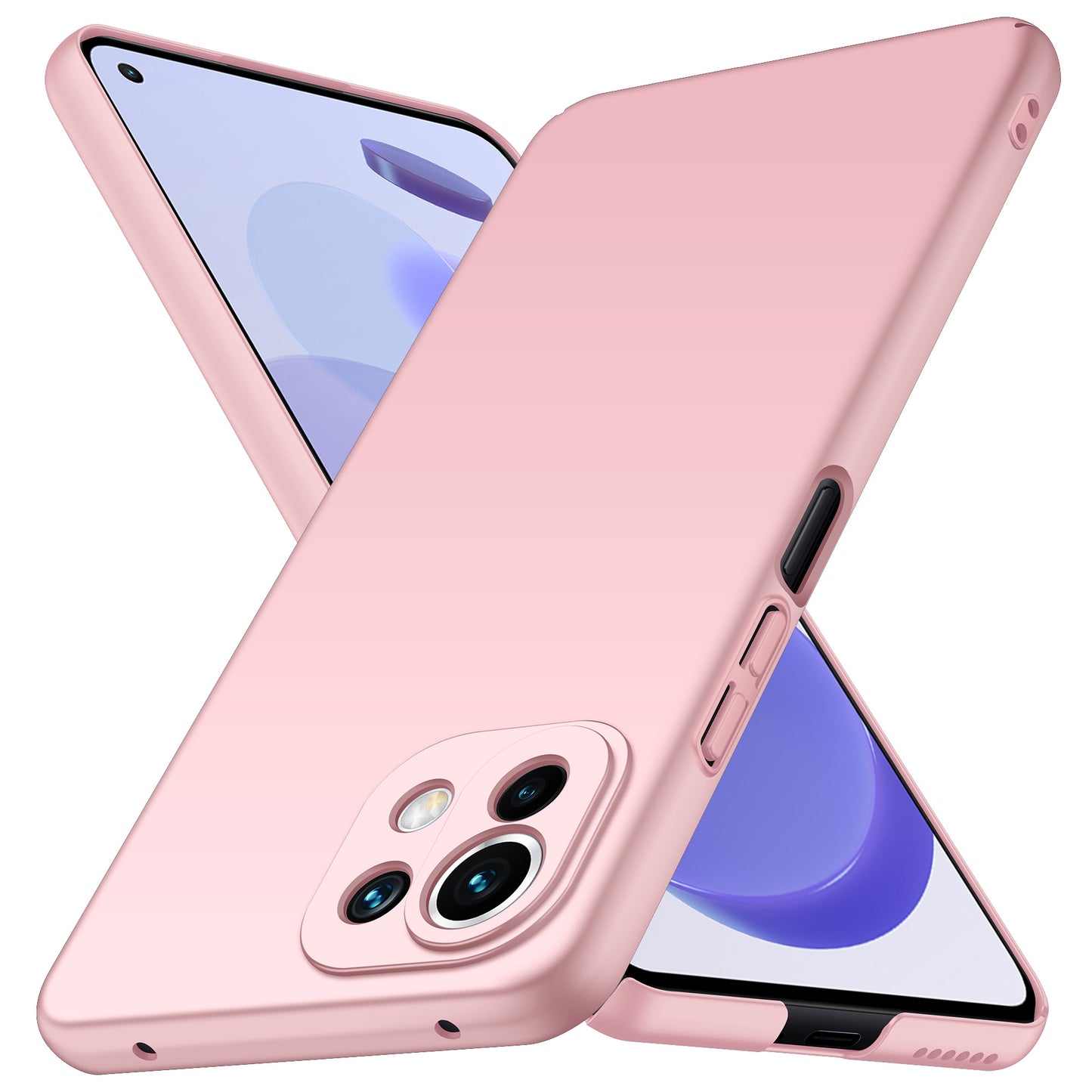 Phone Cover for Xiaomi 11 Lite 5G NE / Mi 11 Lite 4G / 5G Solid Color Anti-scratch Hard PC Cellphone Case