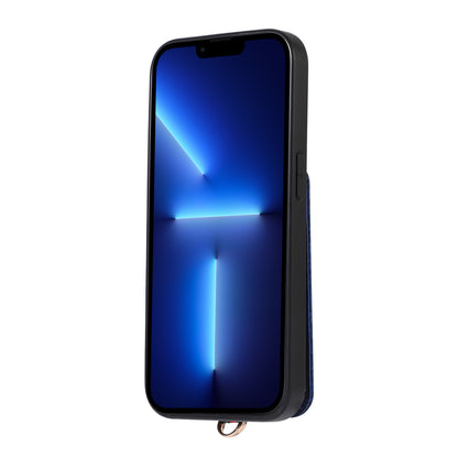 ABEEL Style 02 For iPhone 13 Pro Max RFID Blocking Card Holder Carbon Fiber Texture Cover PU Leather+TPU Phone Case with Kickstand