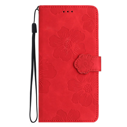 For Samsung Galaxy S22+ 5G Flowers Imprinted Leather Phone Case Stand Wallet Protective Cover
