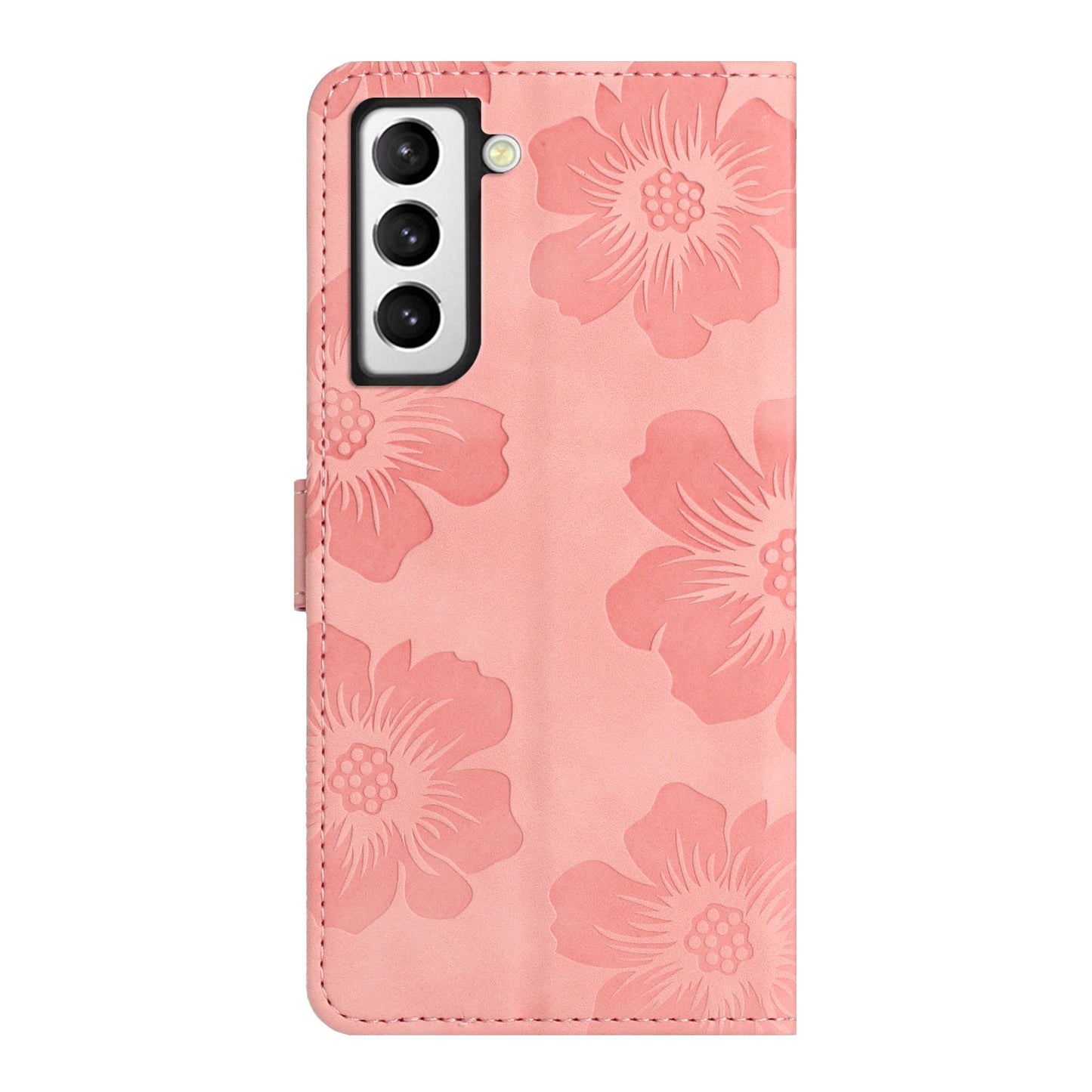 For Samsung Galaxy S22+ 5G Flowers Imprinted Leather Phone Case Stand Wallet Protective Cover