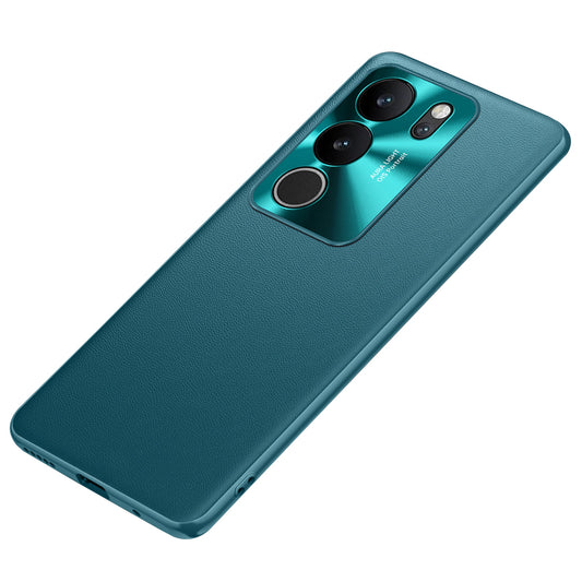 For vivo S17 Pro 5G Metal Lens Protection Phone Case PU Leather Coated TPU + PC Phone Cover