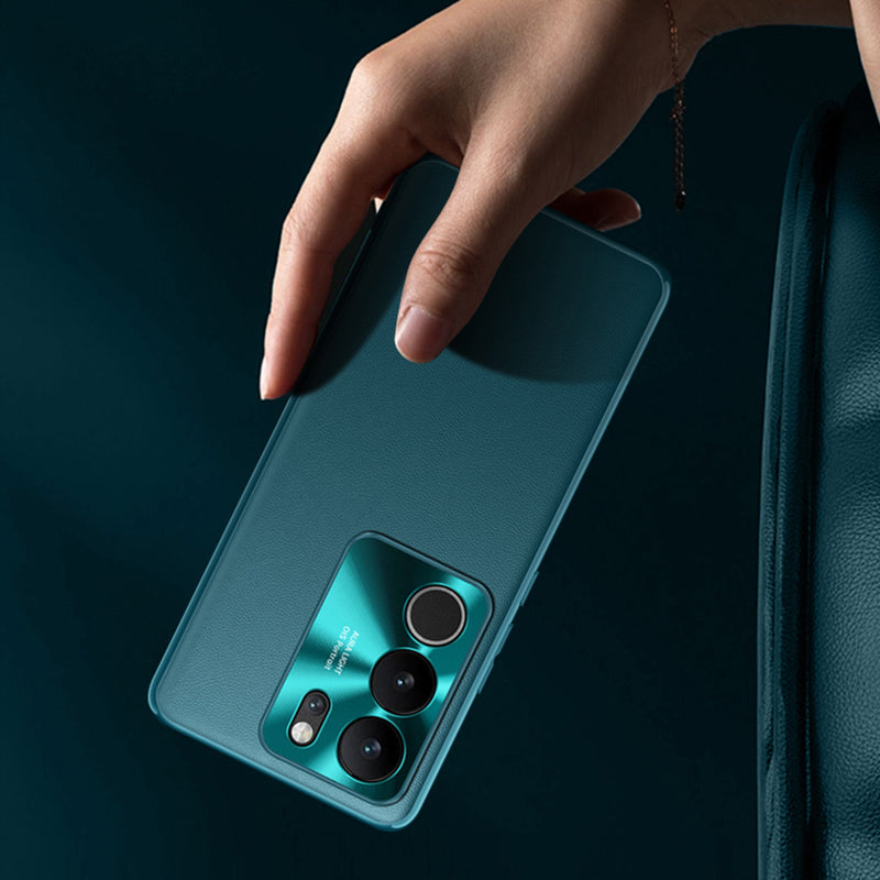 For vivo S17 Pro 5G Metal Lens Protection Phone Case PU Leather Coated TPU + PC Phone Cover