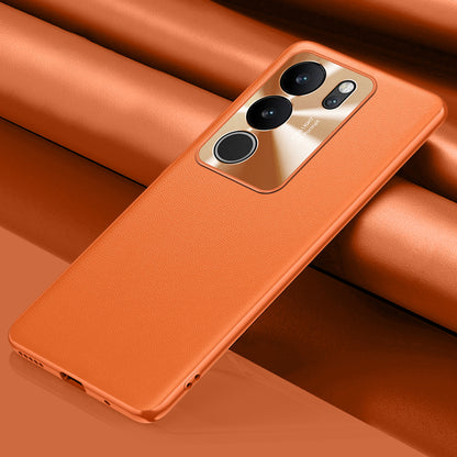 For vivo S17 Pro 5G Metal Lens Protection Phone Case PU Leather Coated TPU + PC Phone Cover