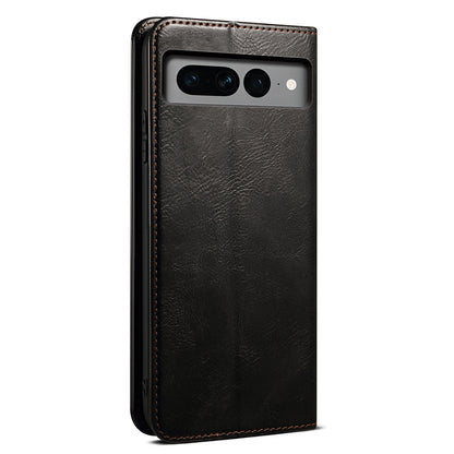 For Google Pixel 8 Phone Cover Waxy Crazy Horse Texture Leather Stand Wallet Case