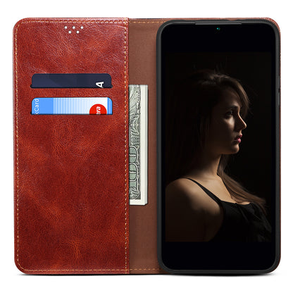 For Google Pixel 8 Phone Cover Waxy Crazy Horse Texture Leather Stand Wallet Case