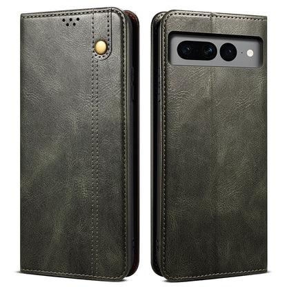 For Google Pixel 8 Phone Cover Waxy Crazy Horse Texture Leather Stand Wallet Case