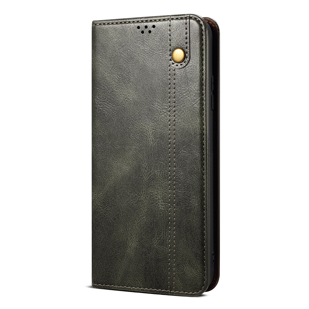 For Google Pixel 8 Phone Cover Waxy Crazy Horse Texture Leather Stand Wallet Case