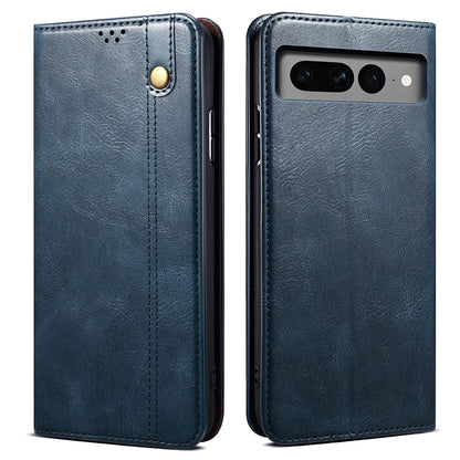 For Google Pixel 8 Phone Cover Waxy Crazy Horse Texture Leather Stand Wallet Case