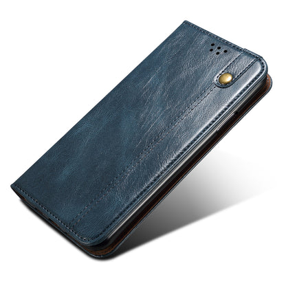 For Google Pixel 8 Phone Cover Waxy Crazy Horse Texture Leather Stand Wallet Case