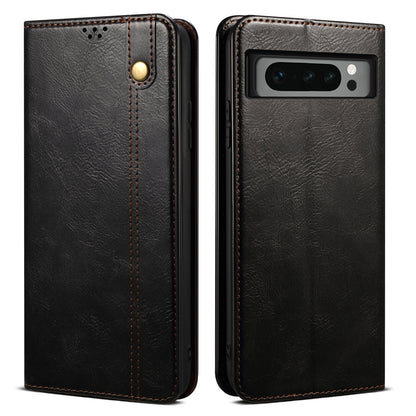 For Google Pixel 8 Pro Waxy Crazy Horse Texture Leather Wallet Case Flip Stand Phone Cover