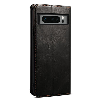 For Google Pixel 8 Pro Waxy Crazy Horse Texture Leather Wallet Case Flip Stand Phone Cover