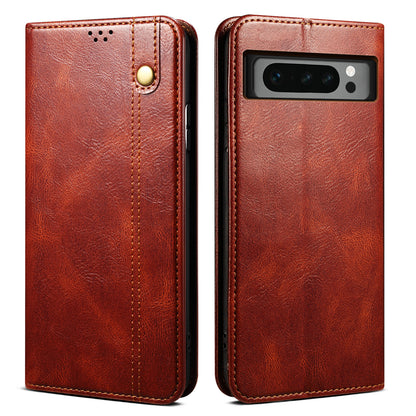 For Google Pixel 8 Pro Waxy Crazy Horse Texture Leather Wallet Case Flip Stand Phone Cover