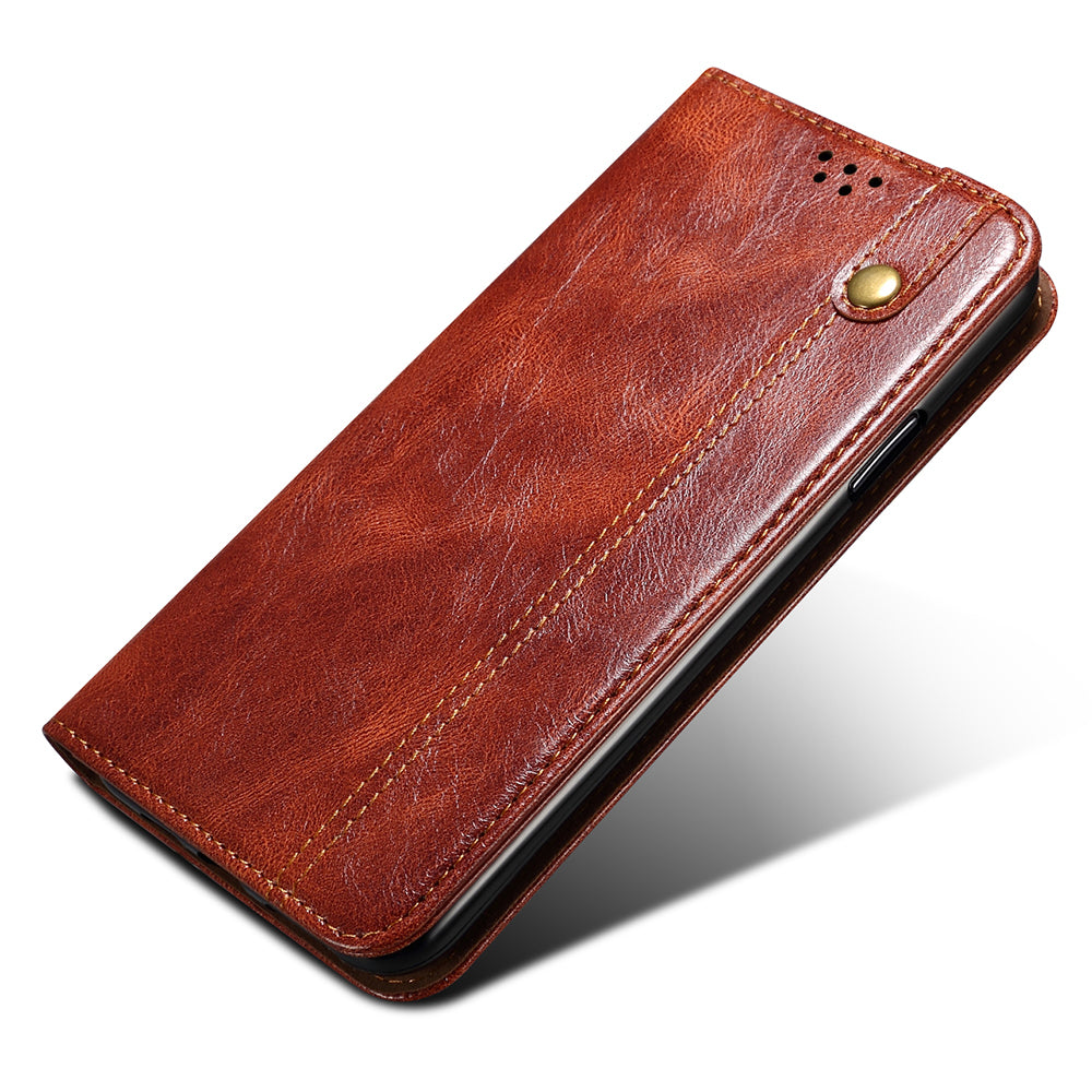 For Google Pixel 8 Pro Waxy Crazy Horse Texture Leather Wallet Case Flip Stand Phone Cover