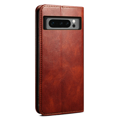 For Google Pixel 8 Pro Waxy Crazy Horse Texture Leather Wallet Case Flip Stand Phone Cover