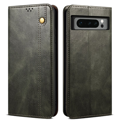 For Google Pixel 8 Pro Waxy Crazy Horse Texture Leather Wallet Case Flip Stand Phone Cover