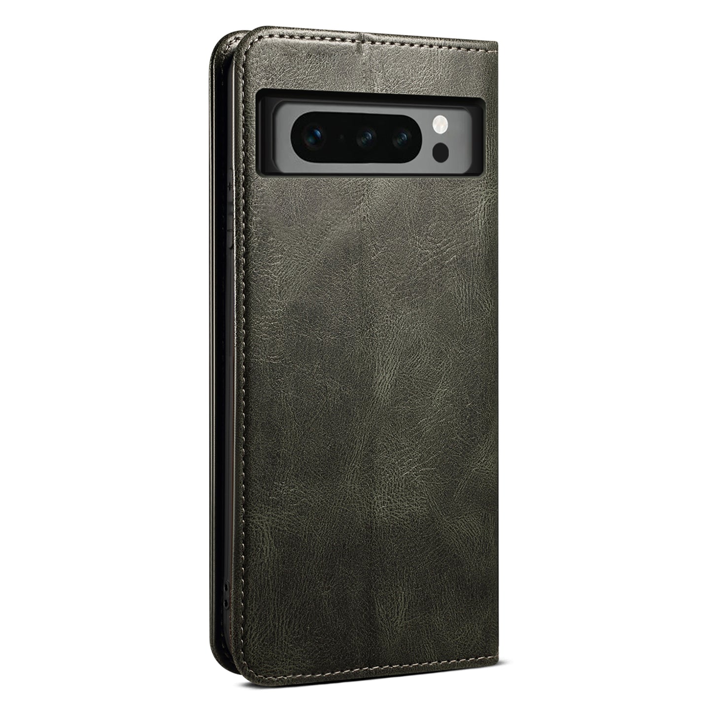 For Google Pixel 8 Pro Waxy Crazy Horse Texture Leather Wallet Case Flip Stand Phone Cover