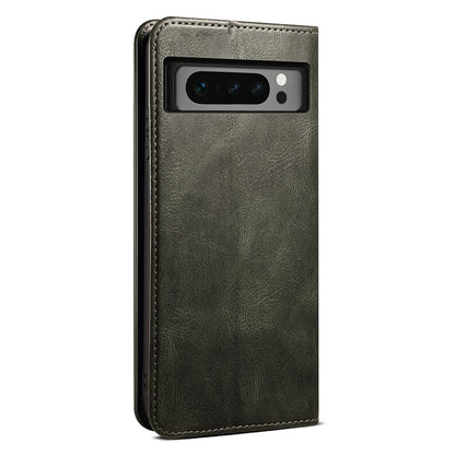 For Google Pixel 8 Pro Waxy Crazy Horse Texture Leather Wallet Case Flip Stand Phone Cover