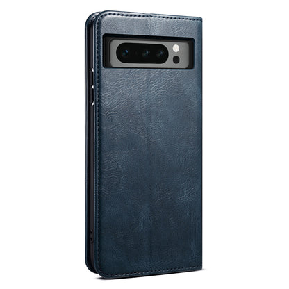 For Google Pixel 8 Pro Waxy Crazy Horse Texture Leather Wallet Case Flip Stand Phone Cover