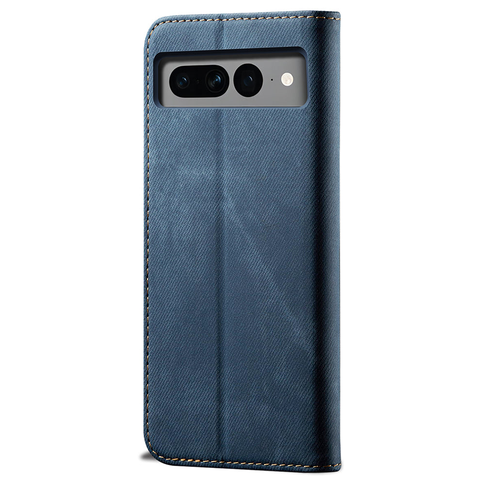 For Google Pixel 8 Jeans Cloth Texture Phone Cover PU Leather Stand Wallet Mobile Case