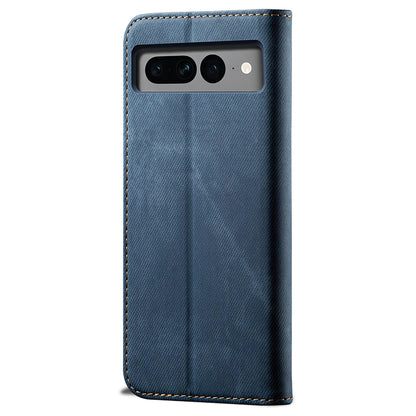 For Google Pixel 8 Jeans Cloth Texture Phone Cover PU Leather Stand Wallet Mobile Case