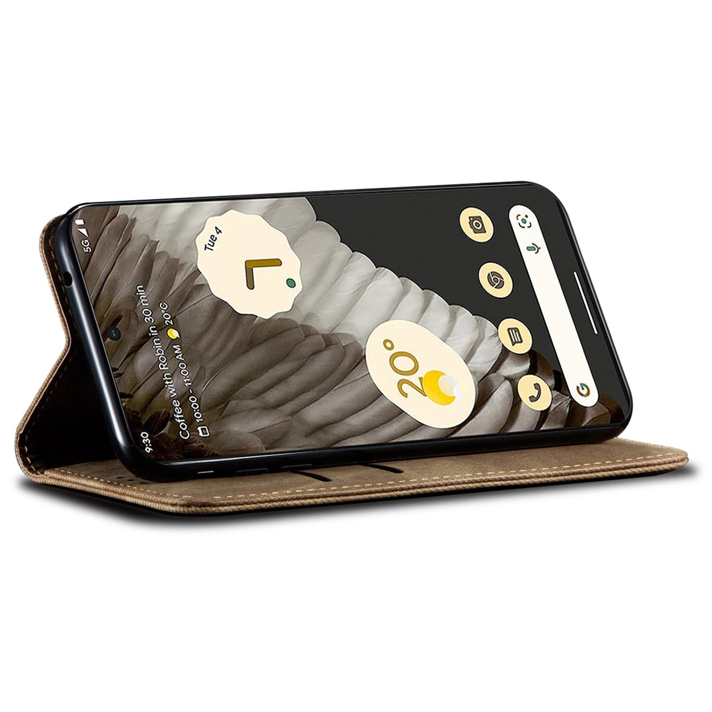 For Google Pixel 8 Jeans Cloth Texture Phone Cover PU Leather Stand Wallet Mobile Case