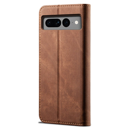 For Google Pixel 8 Jeans Cloth Texture Phone Cover PU Leather Stand Wallet Mobile Case