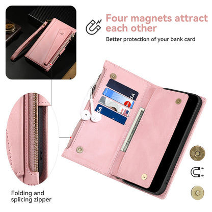 ESEBLE Star Series Leather Phone Case for Google Pixel 8 , Zipper Pocket Wallet RFID Blocking Phone Stand Cover