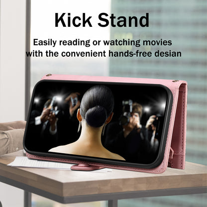 ESEBLE Star Series Leather Phone Case for Google Pixel 8 , Zipper Pocket Wallet RFID Blocking Phone Stand Cover