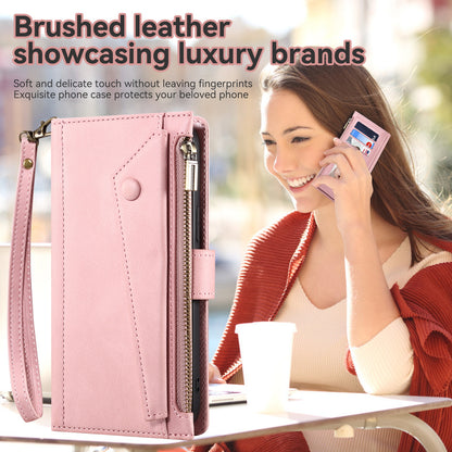 ESEBLE Star Series Leather Phone Case for Google Pixel 8 , Zipper Pocket Wallet RFID Blocking Phone Stand Cover