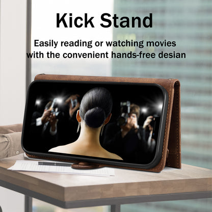 ESEBLE Star Series Leather Phone Case for Google Pixel 8 , Zipper Pocket Wallet RFID Blocking Phone Stand Cover