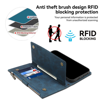 ESEBLE Star Series Leather Phone Case for Google Pixel 8 , Zipper Pocket Wallet RFID Blocking Phone Stand Cover